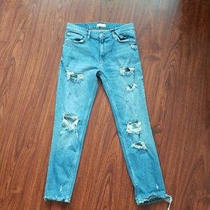 ZARA Boyfriend Distressed Jeans